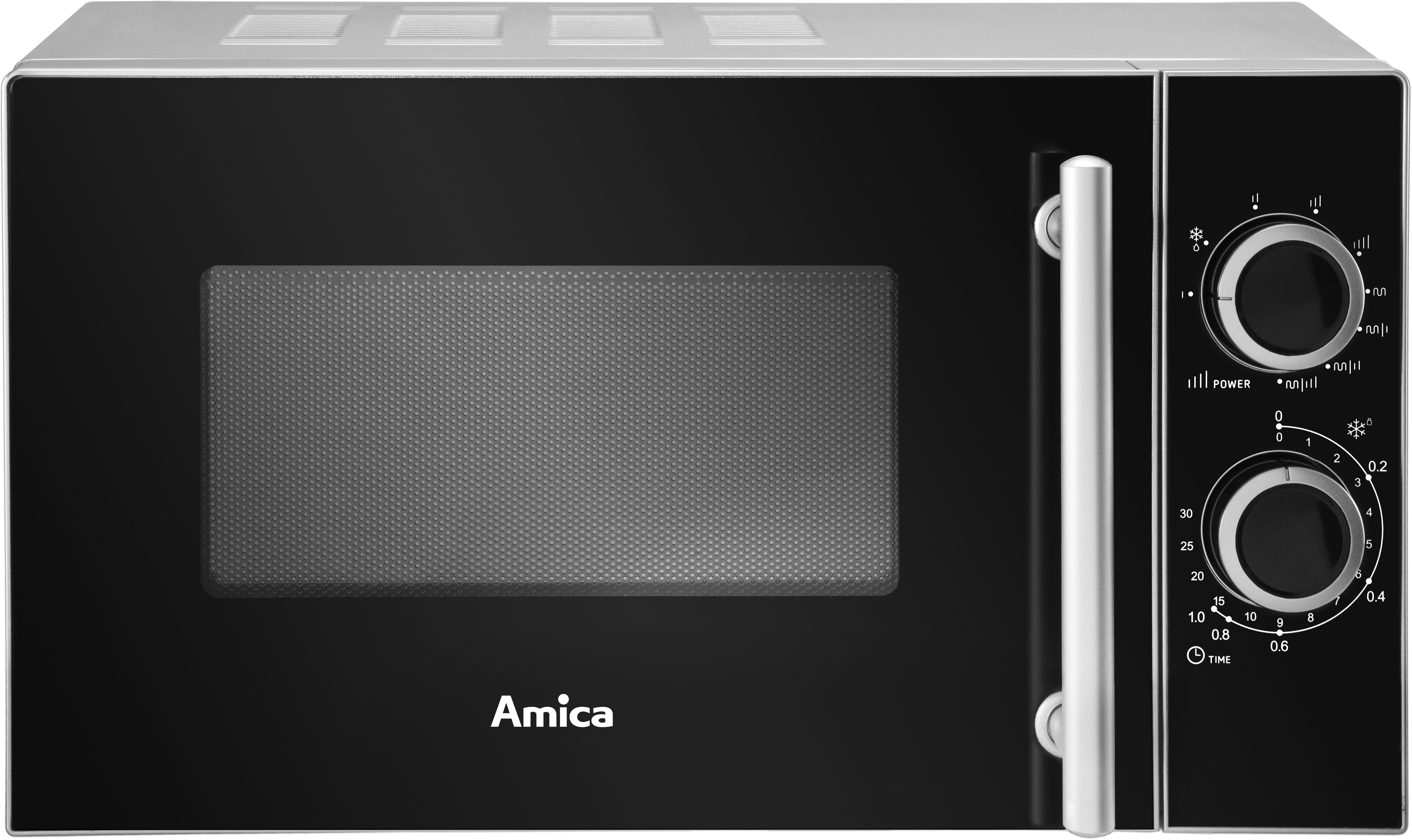 Micro-ondes Amica AMGF20M1GS avec grill, 20L, noir/argent