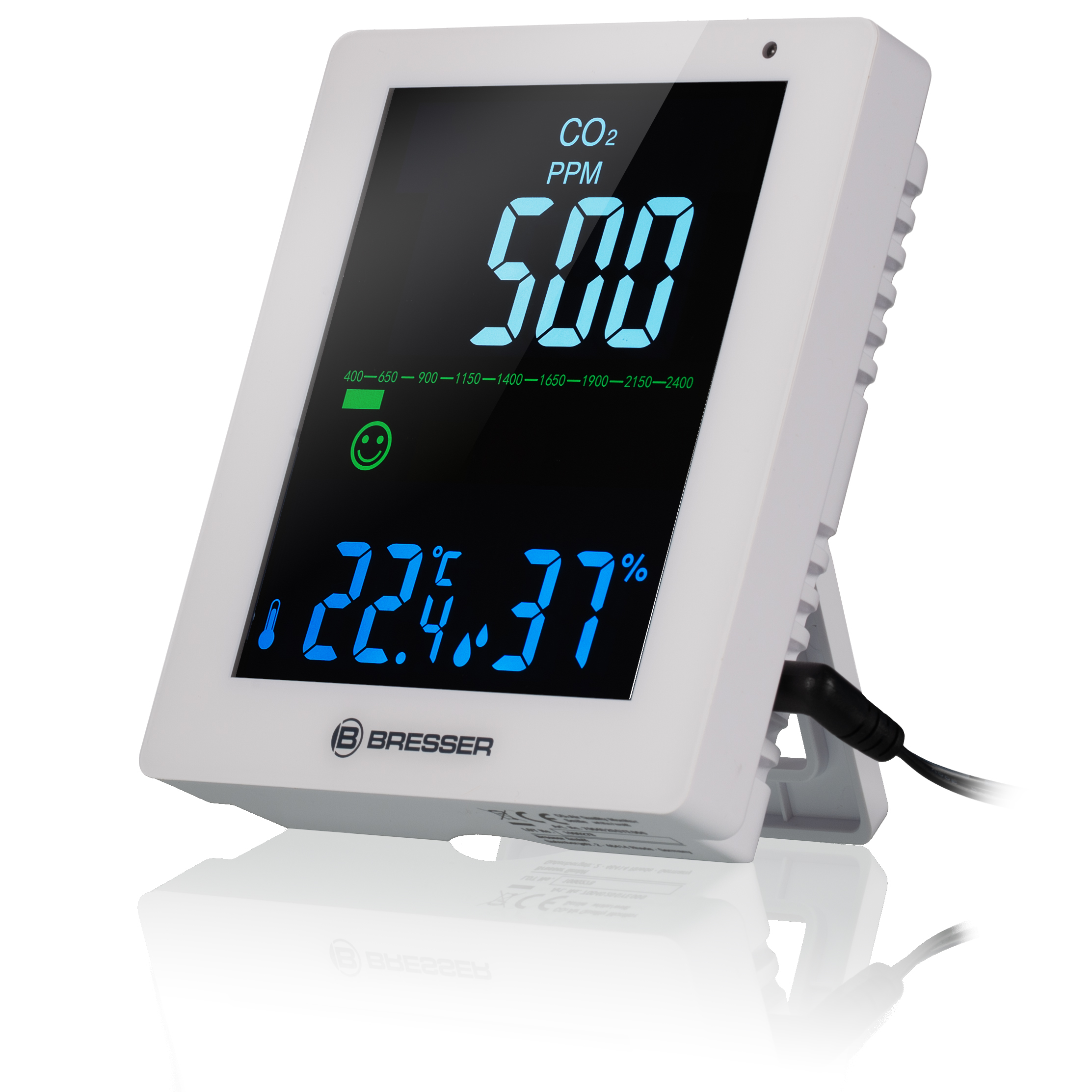 Bresser 7004020GYE000 Compteur de CO2 blanc