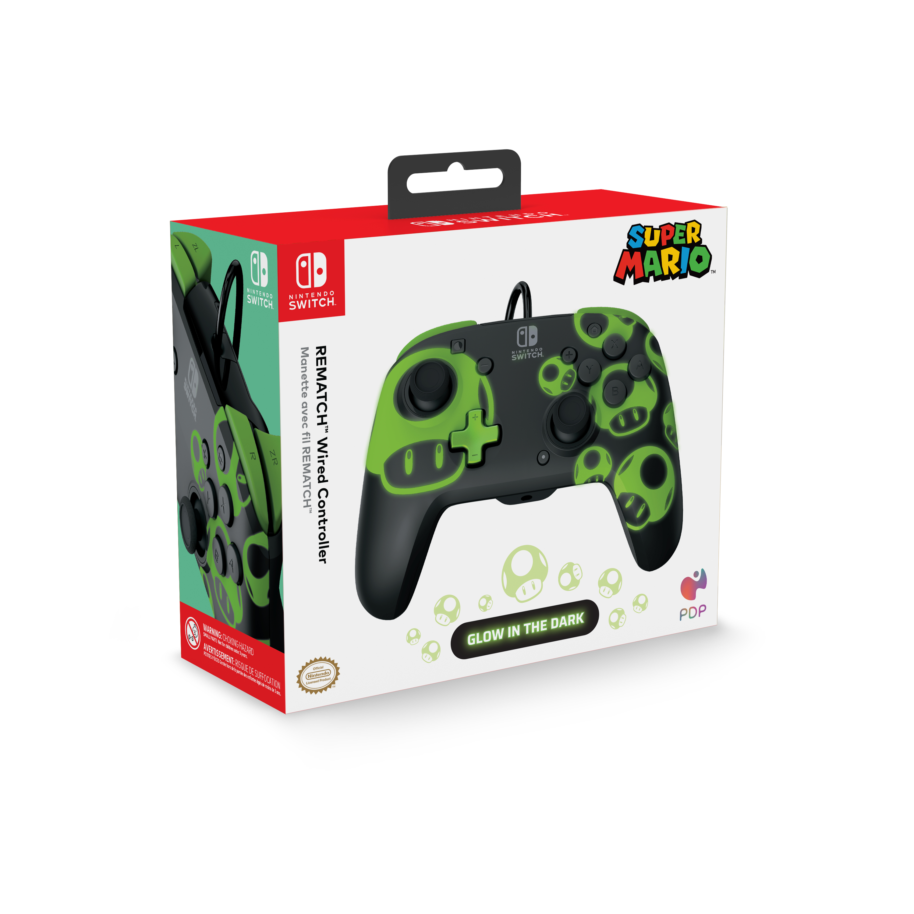 PDP Rematch Switch Controller Glow Green - 500-134-GID