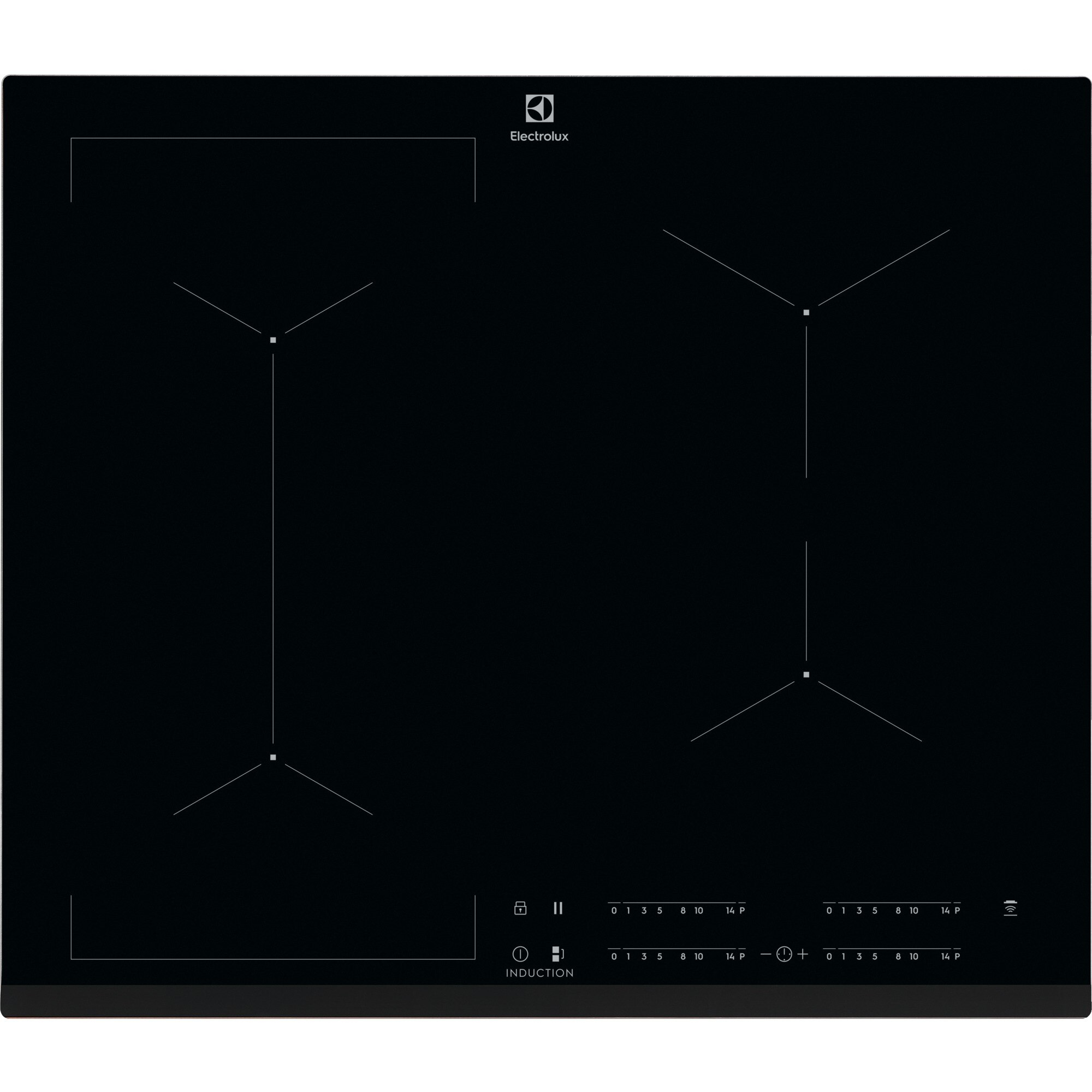 Electrolux EIV634 - Black - Built-in - 60 cm - Zone induction hob - Glass - 4 zone(s)