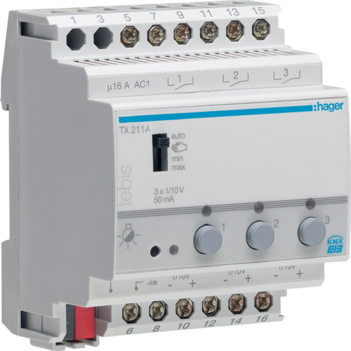 Hager TX211A - 0 - 45 °C - Gris - IP30 - 16 A - 1 pièce(s)