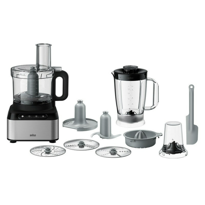 Braun FP 3233 SI Robot culinaire 2,1 L Noir/Acier inoxydable