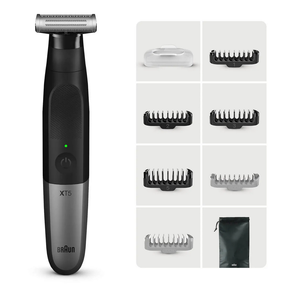 Braun XT5200 Tondeuse barbe et visage noir/argent 1-5 mm