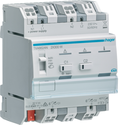 Hager TXA662AN - -5 - 45 °C - Gris - IP20 - 1 pièce(s)
