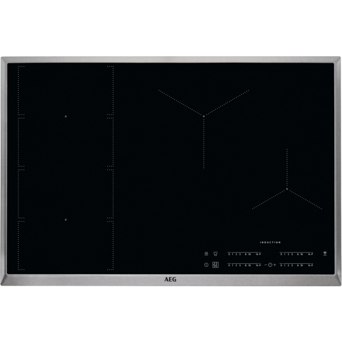 AEG IKE84471XB induktionshäll, 4 zoner, svart/rostfri