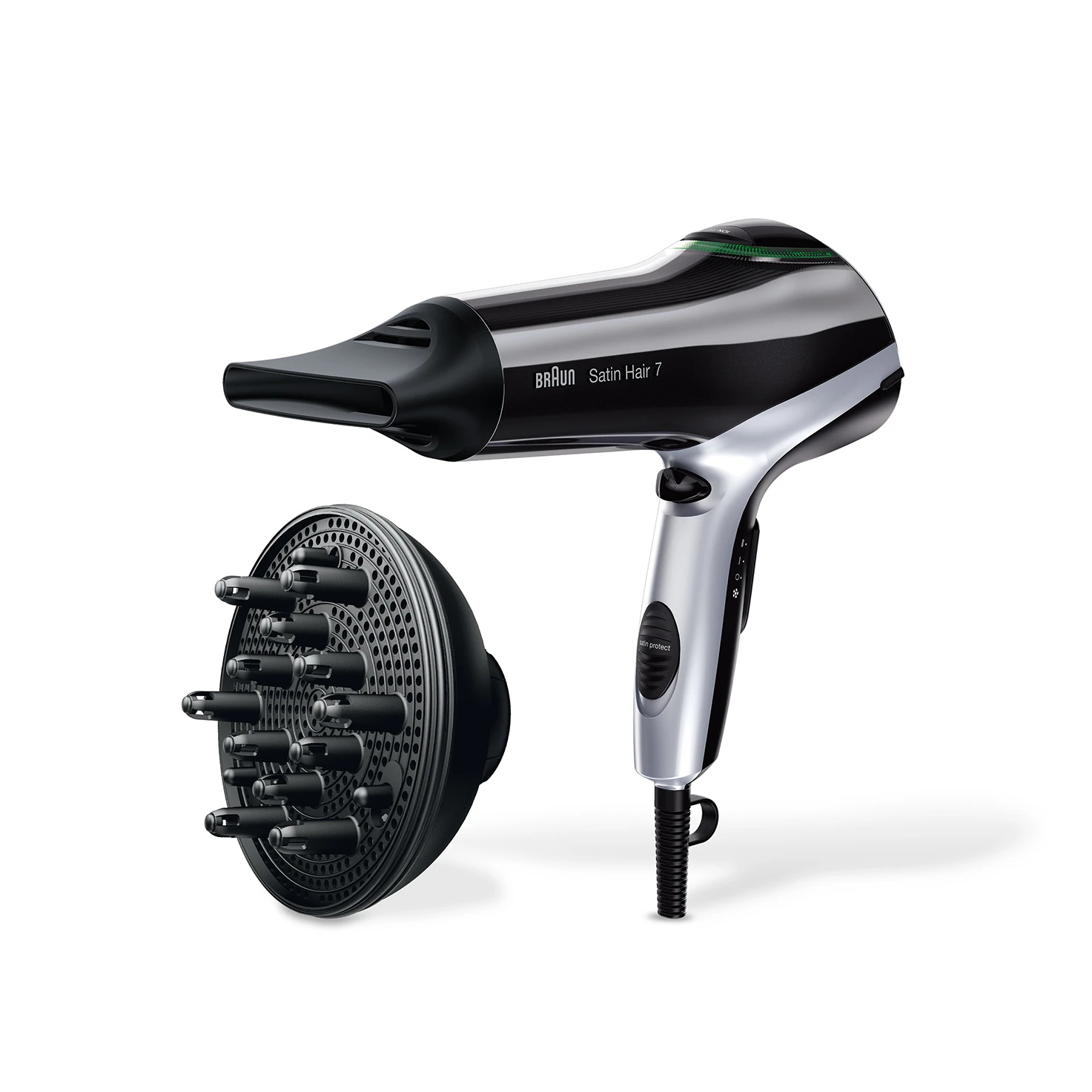 Braun HD710 Hair Dryer 2200W Black/Silver - BRHD710E