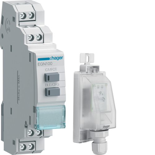 Hager EGK100 - Minuterie journalière/hebdomadaire - Gris - Blanc - Boutons - 1 canal - 230 V - 50 - 60 Hz
