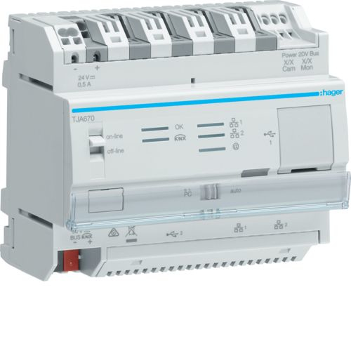 Hager TJA670 - Actionneur de store/volet roulant - Montage sur rail DIN - 10 canaux - Blanc - -5 - 45 °C