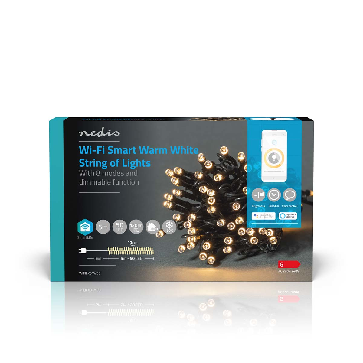 Nedis WIFILX01W50 Chaîne LED 50