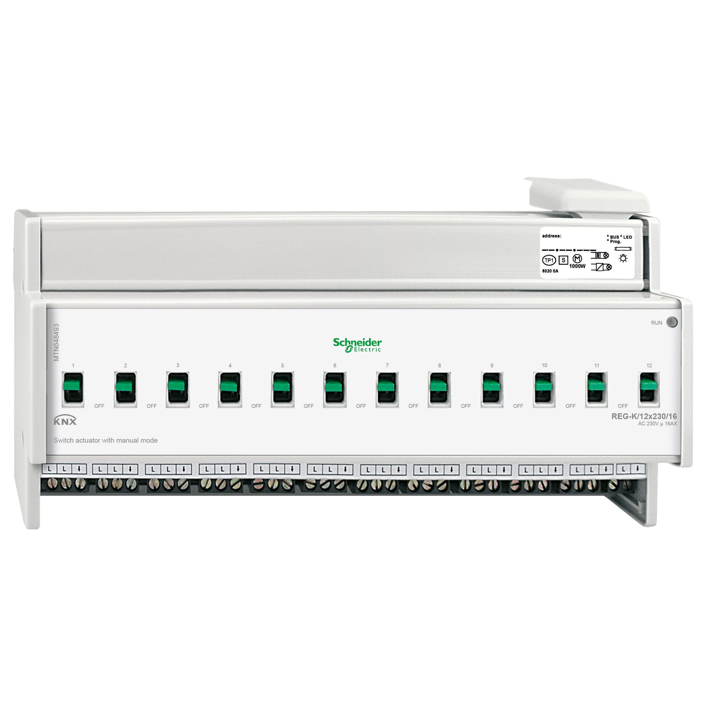 Actionneur de commutation APC REG-K/12x230/16 à commande manuelle, gris clair