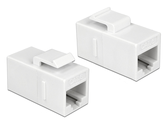 Delock 86379 - Coudé - Blanc - RJ-45 - RJ-45 - Femelle - Femelle