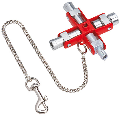 KNIPEX 00 11 06 - Métallisé - Rouge - Zinc moulé sous pression - 4 branches - 8 têtes - 7-8 mm - 9-10 mm