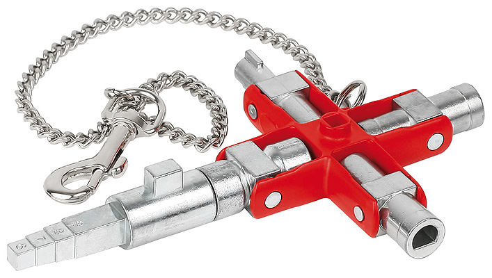 KNIPEX 00 11 06 V01 - Métallisé - Rouge - Zinc moulé sous pression - 4 branches