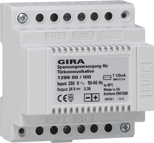 GIRA 1296 00 - Gris - Plastique - 230 V - 50 Hz - 24 V - 0,3 A