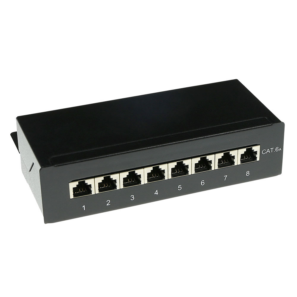 ACT Boîtier en saillie 8 ports CAT6A blindé 173x109 mm noir