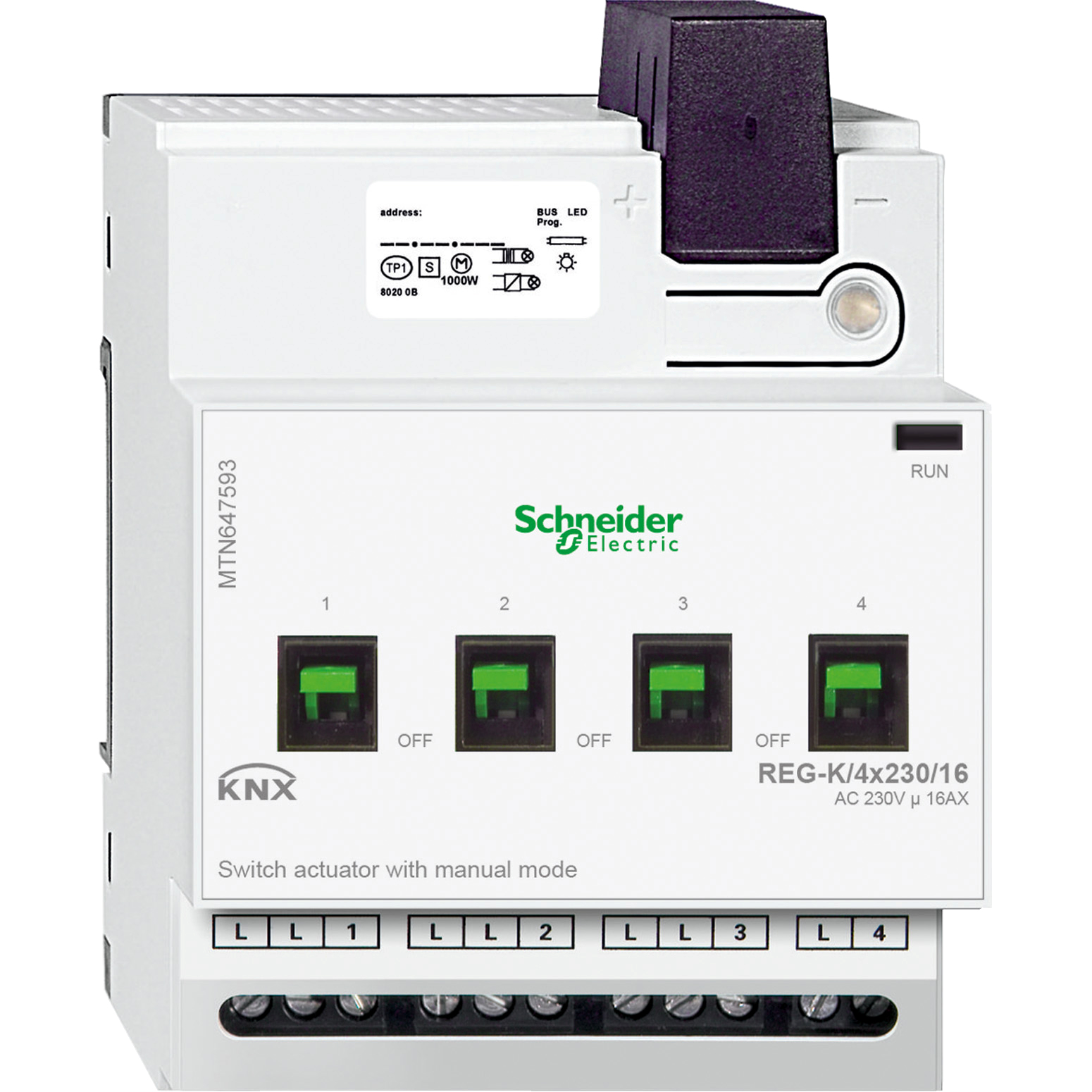 Actionneur de commutation APC REG-K/4x230/16 à commande manuelle, gris clair