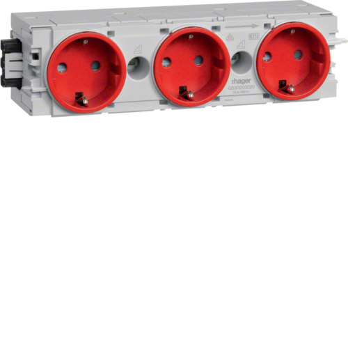 Hager GS30003020 - Rouge - IP20 - 250V - 10 pièces.