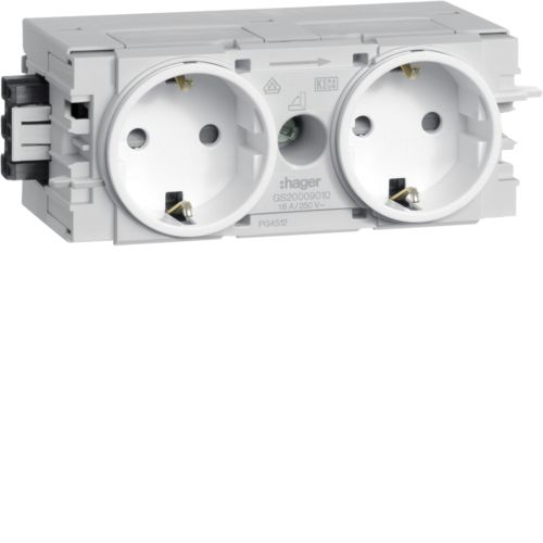 Hager GS20009016 - 2P - Blanc - Polyamide - IP20 - 250 V - 16 A