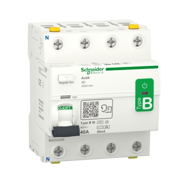 APC A9Z61440 - Disjoncteur différentiel universel, 4P, 40 A, type B-SI, 30 mA