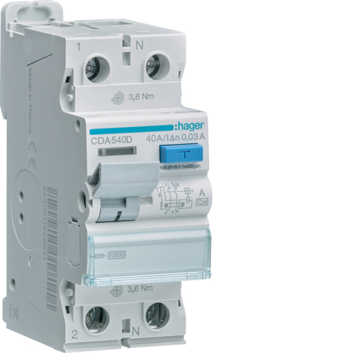 Hager CDA540D - Disjoncteur différentiel - 1250 A