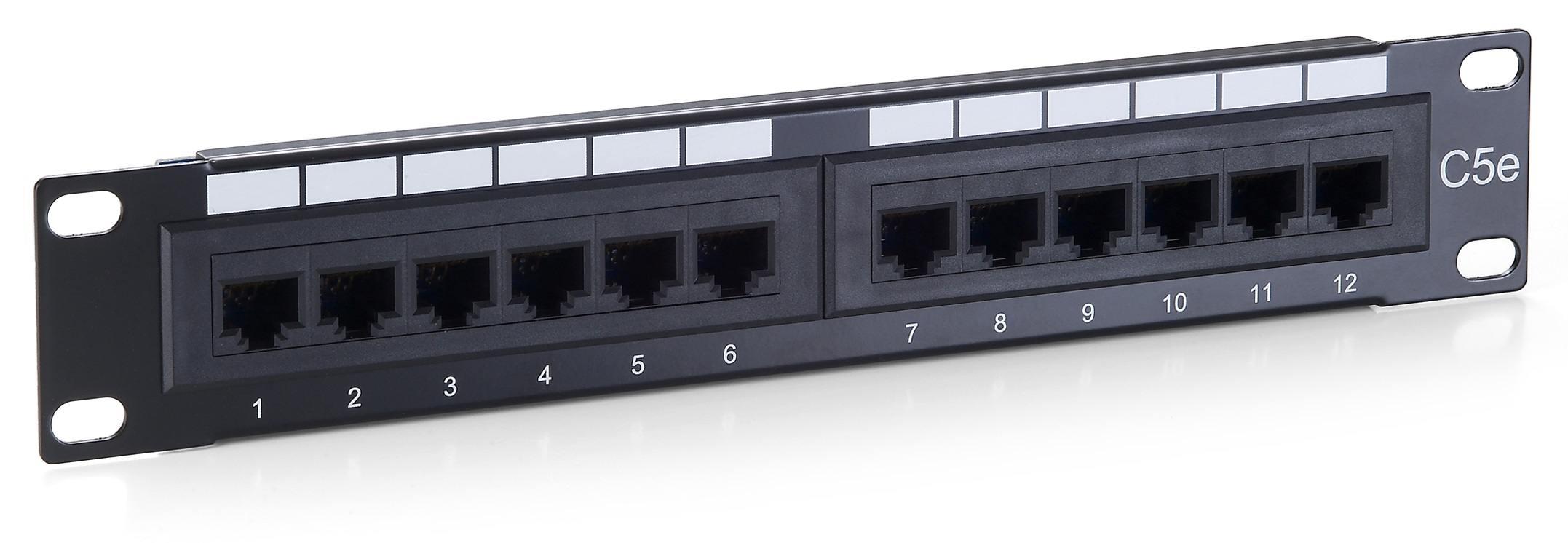 Panneau de brassage non blindé Equip 12 ports Cat. 5e - Noir - RJ-45 - Doré - Cat. 5e - Noir - Montage en rack - 1U