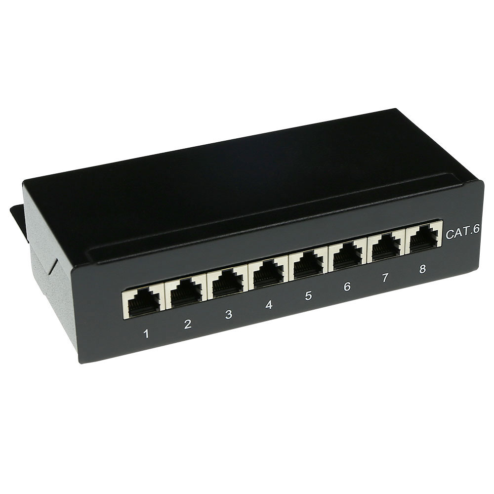 ACT Boîtier réseau en saillie 8 ports blindés 173x44mm