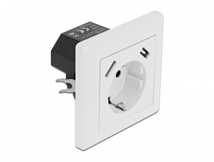 Delock 11473 - 2 x USB + CEE 7/3 - White - Plastic - 250 V - 0.2 A - 50 Hz - 11473