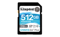 Kingston Canvas Go! Plus 512GB SD UHS-I V30 Snabbt Minneskort