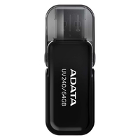 ADATA UV240 64GB USB 2.0 Memory Stick, avec couvercle, 7g, noir