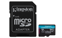 Kingston Canvas Go! Plus 64GB MicroSD UHS-I V30 Fast Memory Card - SDCG3/64GB