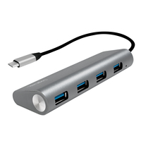 LogiLink UA0309 USB-C till USB-A Hub 5Gbps Grå - UA0309