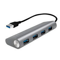 LogiLink UA0307 4-portars USB 3.2 Gen 1 Hub Aluminium - UA0307