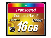 Transcend CompactFlash 1000x 16GB 160MB/s MLC Minneskort - TS16GCF1000