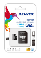 ADATA Premier 32GB microSDHC UHS-I U1, 30/10MB/s, klass 10 - AUSDH32GUICL10-RA1