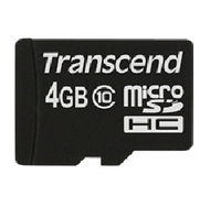 Transcend microSDHC 4GB Klass 10 90MB/s - TS4GUSDC10