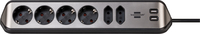Brennenstuhl 1153590610 Multiprise 6 prises 2m IP20 noir/argent