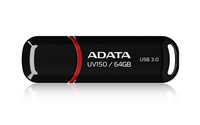 ADATA UV150 64GB USB 3.2 Gen 1, with cover, 9g, black - AUV150-64G-RBK