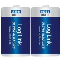 LogiLink LR20B2 Alkaline D Battery 1.5V 2pk 10200mAh