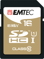 EMTEC SDHC 16 Go Classe 10 Or + - 16 Go - SDHC - Classe 10 - 85 Mo/s - 21 Mo/s - Noir - Marron