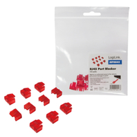 LogiLink LAN Port Blocker: Transparent Red (10-Pack) - MP0043