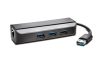 Adaptateur Ethernet USB 3.0 UA3000E - Concentrateur 3 ports Kensington