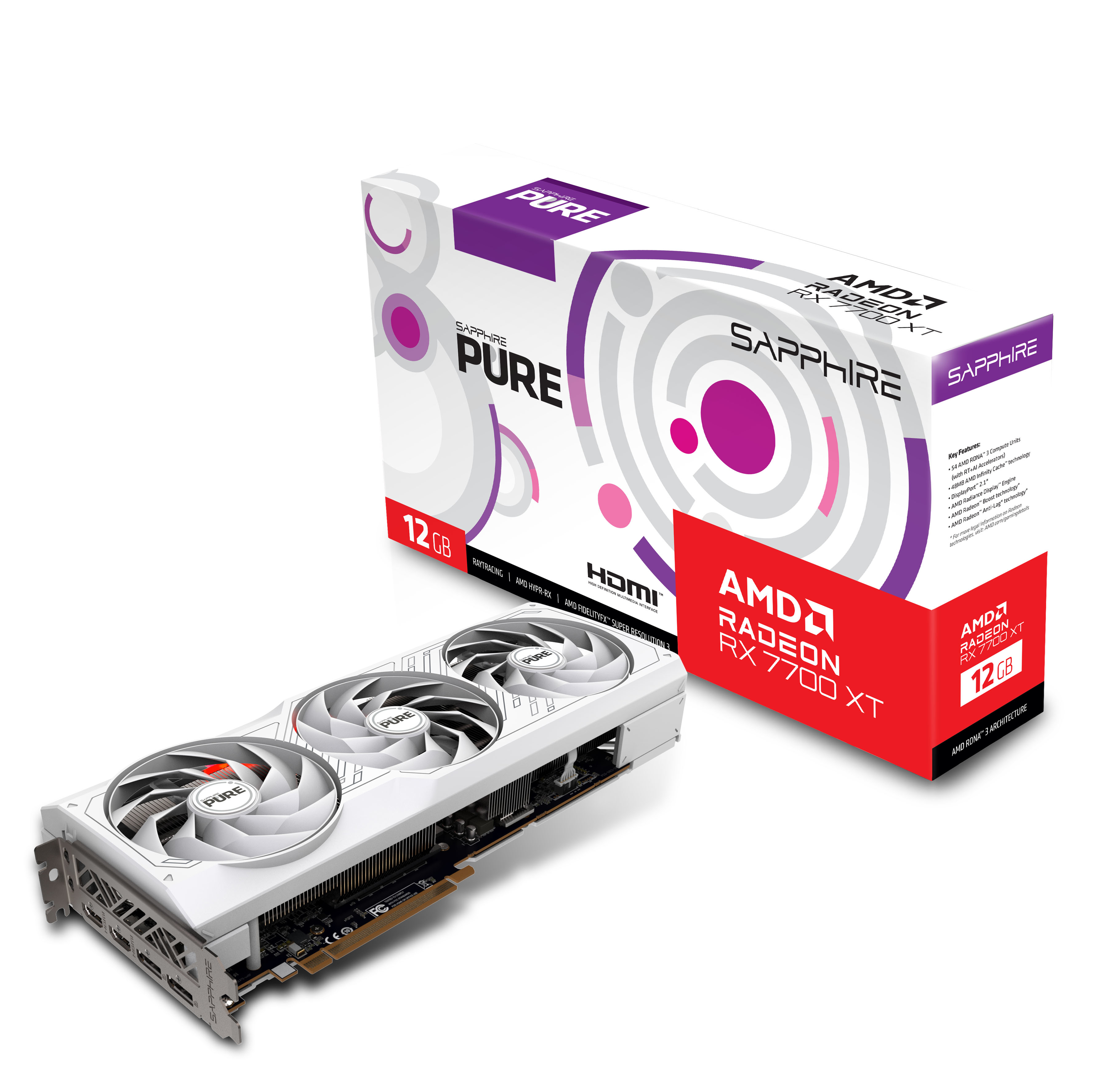 Sapphire PURE Radeon RX 7700 XT 12 Go - Carte graphique performante