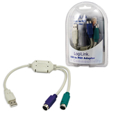 Câble adaptateur LogiLink USB vers 2xPS/2 0,2 ​​m