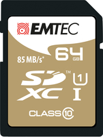 EMTEC ECMSD64GXC10GP - 64 GB - SDXC - Class 10 - 85 MB/s - 21 MB/s - Black,Brown - ECMSD64GXC10GP