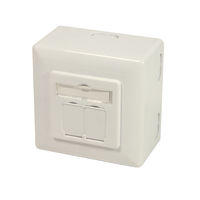 LogiLink NP0006A 2xRJ-45 Boîtier de montage en surface en métal ABS blanc