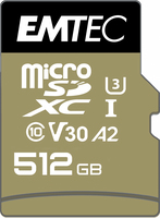 EMTEC ECMSDM512GXC10SP - 512 Go - MicroSDXC - Classe 10 - UHS-I - 100 Mo/s - 95 Mo/s