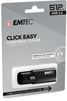 EMTEC B110 Click Easy 3.2 - 512 GB - USB Type-A - 3.2 Gen 2 (3.1 Gen 2) - 20 MB/s - Slide - Black - ECMMD512GB113
