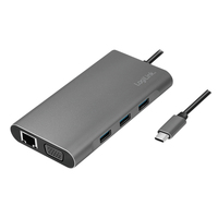 LogiLink UA0383 USB-C Hub 100W PD 3,5 mm 10/100/1000 Ethernet - UA0383