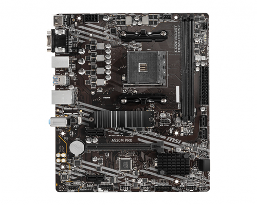 MSI A520M PRO - Socket AM4 - AMD Ryzen 3 3rd Gen - 7D14-005R