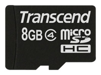 Transcend TS8GUSDC4 8GB microSDHC Class 4 Memory Card - TS8GUSDC4